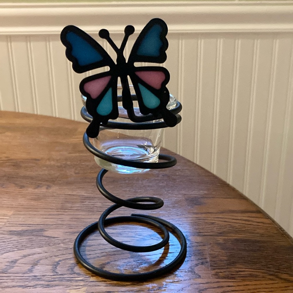 PartyLite Spiral Butterfly candle holder